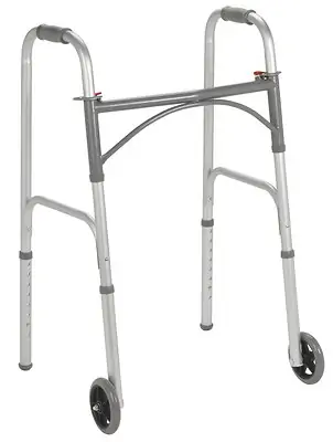 Drive DeVilbiss Healthcare - 10244-4 drive™ Dual Release Folding Walker with Wheels