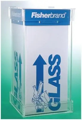 Fisher Anatomical - 120097A Glass-Disposal Box 12 X 12 X 27 Inch, Integral Safety Lid Closure