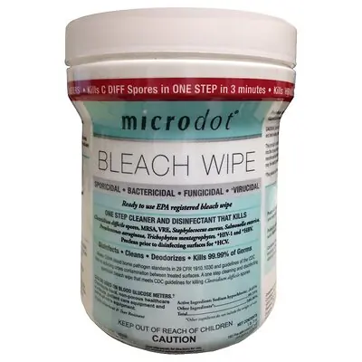Cambridge Sensors USA - 600-12 Microdot® Bleach Surface Disinfectant Wipes