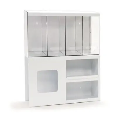 Market Lab Inc - 18372 PPE Dispenser MarketLab OR Wall Mountable 1 Box of Gowns, 4 Bulk Dispensers and 2 Face Shield Dispensers White 25 X 6.25 X 30.13 Inch Acrylic