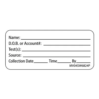 PDC Healthcare - MV04SW6824P MedVision® Pre-Printed / Write On Label