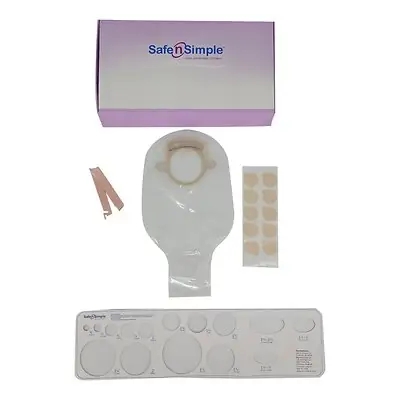 Safe N Simple - SNS7308214 Ostomy Pouch Safe n Simple™ Two-Piece System 12 Inch Length Without Barrier Drainable