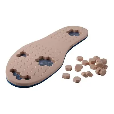 Pedifix - 2404-ML Offloading Insole PediFix® PressureOFF® High Protection System 9 Wide Removable Peg Polyurethane Foam Women 8 to 11 / Men 6 to 9 Blue / Tan