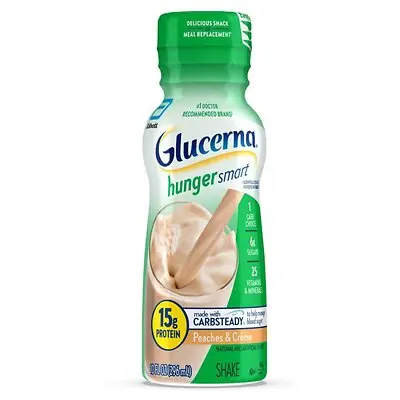Abbott Nutrition - 68606 Oral Supplement Glucerna® Hunger Smart Shake Peaches and Crème Flavor Liquid 10 oz. Bottle