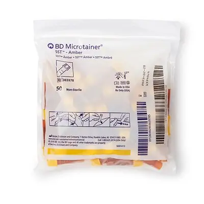 BD - 365978 BD Microtainer® SST™ Capillary Blood Collection Tube Clot Activator / Separator Gel Additive 400 µL to 600 µL BD Microgard™ Closure Plastic Tube