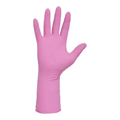 O&M Halyard Inc - 47454 Pink Underguard Nitrile Extended Cuff Length Exam Glove