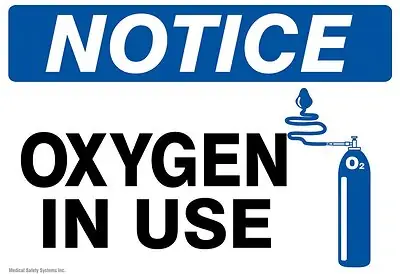 Medical Safety Systems - 815-99577824 Door Sign Caution Oxygen In Use