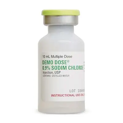 Nasco Healthcare - PN01046 Clinical Training Medication Demo Dose® 0.9% Sodium Chlorde Injection Bacteriostatic Liquid Bottle 10 mL