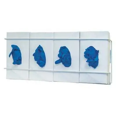 Bowman Manufacturing - GL044-0613 Glove Box Holder Bowman® Horizontal or Vertical Mounted 4-Box Capacity White 3-3/4 X 8-3/16 X 21-11/16 Inch Coated Wire