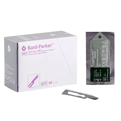 Aspen Surgical Products - 371153 Surgical Blade Bard-Parker® SafetyLock™ Rib-Back® Carbon Steel No. 15 Sterile