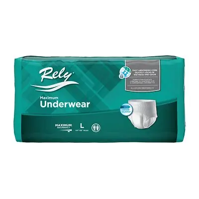 ActivStyle Inc - RLYASP120/1 Absorbent Underwear Rely® Maximum Pull On with Tear Away Seams Adult Large Unisex Disposable Heavy Absorbency