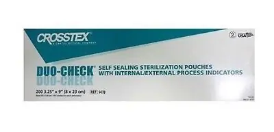 SPS Medical Supply - SCQ Sterilization Pouch Duo-Check® Ethylene Oxide (EO) Gas / Steam 3-1/4 X 9 Inch White / Blue Self Seal Paper / Film
