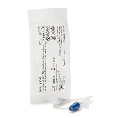ICU Medical - B3367 IV Extension Set ICU Needle-Free Port Small Bore 14 Inch Tubing