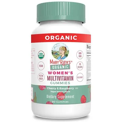 MRO MaryRuth LLC - GM-WO-MLT-OG-SG-060-UN-01 Multivitamin Supplement Mary Ruth's® Organic Women's Vitamin A / C / D / E 450 mcg - 20 mg - 6 mcg - 7 mg Strength Gummie 60 Per Bottle Strawberry Flavor