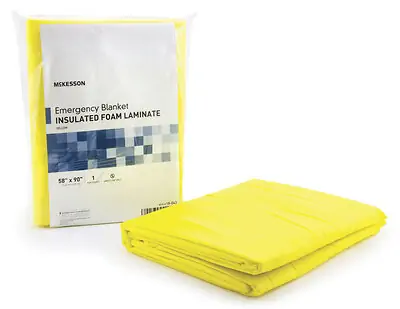 McKesson Brand - 18-043 Emergency Blanket McKesson 58 X 90 Inch Foam Insulation / Laminate 11 oz. Yellow