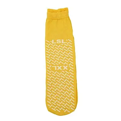 LSL Industries - ERISKDBLYXXL Risk Management Slipper Socks Unisex Adult 2X-Large Double Tread Single Patient Use Yellow
