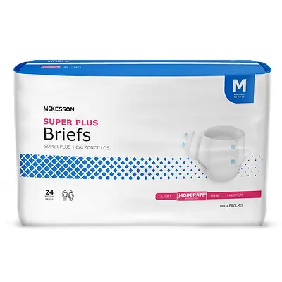 McKesson Brand - BRCLMD Incontinence Brief McKesson Super Plus Adult Medium Unisex Disposable Moderate Absorbency