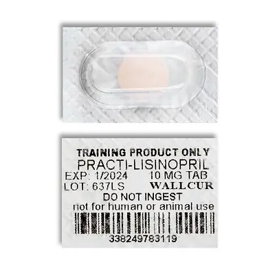 Wallcur - 637LS Clinical Training Medication Practi-Lisinopril™ Scored Tablet Blister Pack 10 mg per Dose