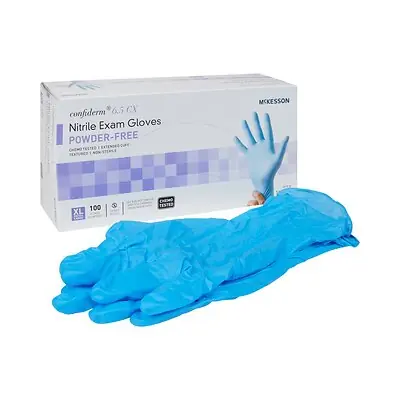 McKesson Brand - 14-680C McKesson Confiderm® 6.5CX Nitrile Extended Cuff Length Exam Glove