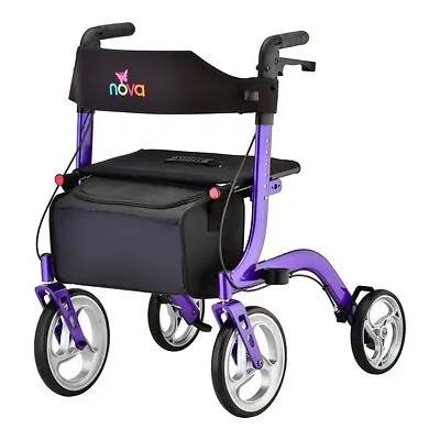 Nova Ortho-Med - 4328PL 4 Wheel Rollator EXPRESS Purple Adjustable Height / Folding Aluminum Frame