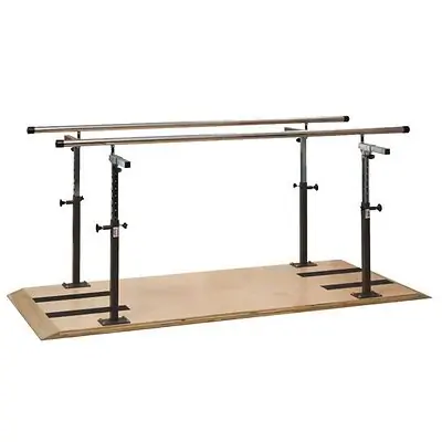 Clinton Industries - 3-2007 Parallel Bars Plywood Base, Stainless Steel Handrails 7 Foot X 18 to 28 X 26 to 39 Inch Satin Finish