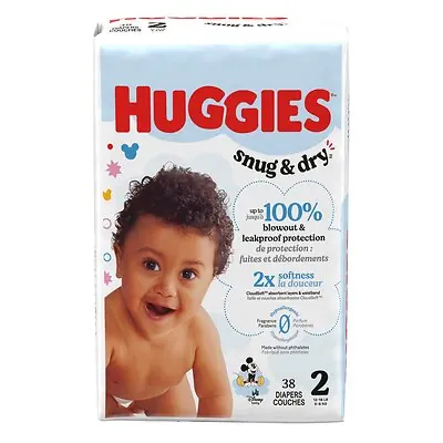 Kimberly Clark - 56425 Unisex Baby Diaper Huggies® Snug & Dry Size 2 Disposable Heavy Absorbency