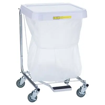 R & B Wire Products - 692/28 Hamper Stand Medium Duty Square Opening Foot Pedal Self-Closing Lid