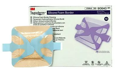 Solventum Corporation - 90640 3M™ Tegaderm™ Silicone Adhesive with Border Silicone Foam Dressing