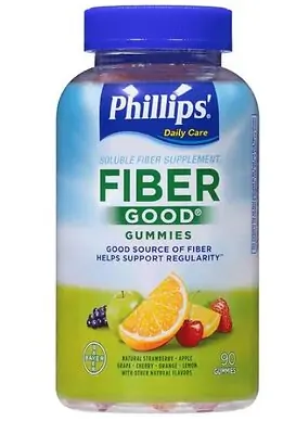 Bayer - 31284356801 Fiber Supplement Phillips'® Fiber Good® Assorted Flavors Gummies 90 per Bottle 4 Gram Strength Fiber