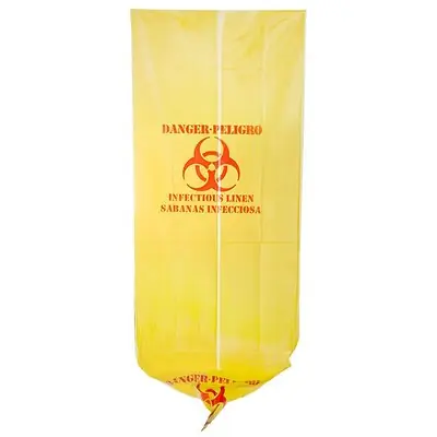 I.B.S. Solutions (Pitt Plastics) - VG5000XY Infectious Linen Bag Biohazard Symbol / Infectious Linen 44 gal. Yellow 37 X 50 Inch