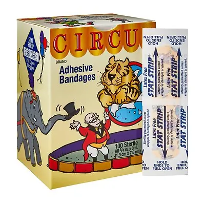 Dukal - 15600 American® White Cross Stat Strip® Circus Kid Design Adhesive Strip