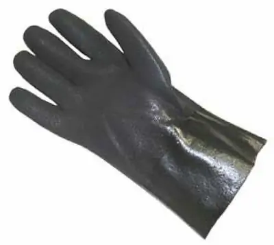 Fisher Anatomical - 19046385 Chemical Protection Glove Fisherbrand™ One Size Fits Most Jersey Lined PVC Black 12 Inch Length Gauntlet Cuff NonSterile