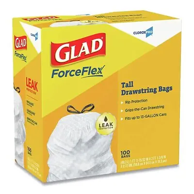 The Clorox Company - 78526 Trash Bag Glad® 13 gal. 0.72 mil 12 X 24 Inch White Tall Kitchen Dispenser Box