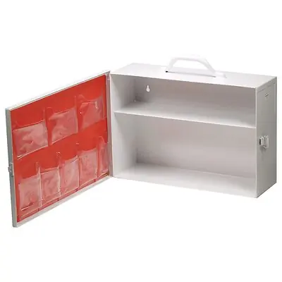 Medique Products - 723MTMSD Mobile First Aid Cabinet Mobile Stainless Steel Without Drawers 2 Shelves Two Latch