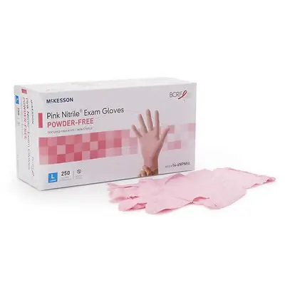 McKesson Brand - 14-6NPNK6 McKesson Pink Nitrile® Nitrile Exam Glove