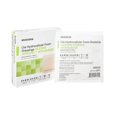 McKesson Brand - 4874 McKesson Lite Hydrocellular Foam Dressings w/ Border & Silicone Adhesive