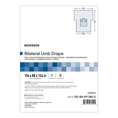 McKesson Brand - 183-I80-09138G-S McKesson Sterile Bilateral Limb Drape