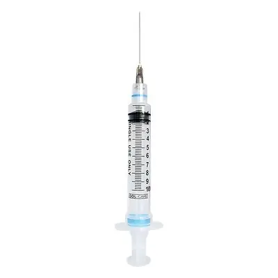 Sol-Millennium Medical - 160076IM Safety Hypodermic Syringe with Needle Sol-Care™ 10 mL 1-1/2 Inch 22 Gauge Retractable Safety Needle Regular Wall