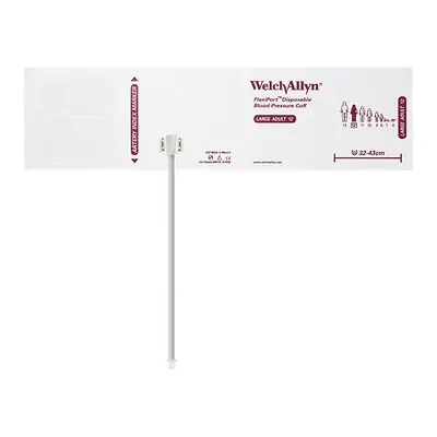 Welch Allyn - VINYL-12-1SC Single Patient Use Blood Pressure Cuff FlexiPort® 32 to 43 cm Arm Vinyl Cuff Large Adult Cuff