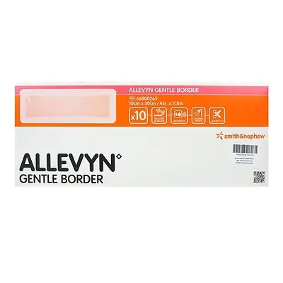 Smith & Nephew - 66800265 Foam Dressing Allevyn Gentle Border 4 X 12 Inch With Border Film Backing Silicone Gel Adhesive Rectangle Sterile