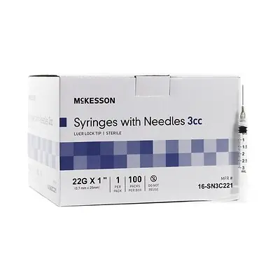McKesson Brand - 16-SN3C221 McKesson 3 mL Syringe with Needle
