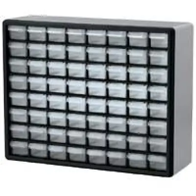 Akro-Mils - 10124 Storage Cabinet Akro-Mils Counter Top / Wall Mount Plastic 24 Drawers Without Shelves Without Lock