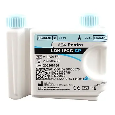 Horiba - 1220001871 General Chemistry Reagent ABX Pentra™ Lactate Dehydrogenase (LDH) For ABX Pentra 400 Clinical Chemistry Analyzer 125 Tests
