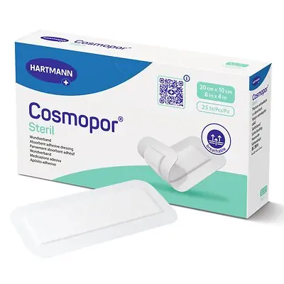 Hartmann - 900812 Island Dressing Cosmopor® Steril 4 X 8 Inch Rectangle Sterile Water Resistant Backing
