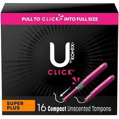 Kimberly Clark - 51582 U By Kotex® Click® Compact Tampons Super Plus Unscented