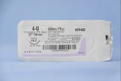 J & J Healthcare Systems - VCP422H Coated Vicryl™ Plus Suture with FS-2 Needle