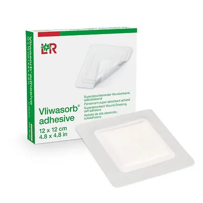 Lohmann & Rauscher - 30991 Super Absorbent Dressing Vliwasorb® Adhesive Square 5 X 5 Inch With Border Sterile