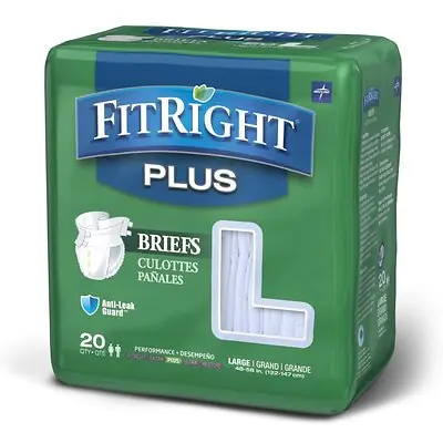 Medline - FITPLUSLG FitRight™ Plus Anti-Leak Guard Briefs