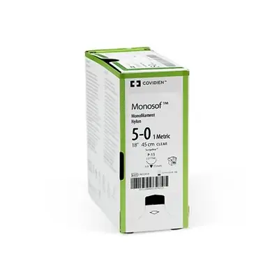 Covidien - SN-653 Nonabsorbable Suture with Needle Monosof™ Nylon C-13 3/8 Circle Reverse Cutting Needle Size 3-0 Monofilament