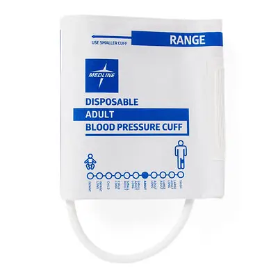 Medline - MDS9913HP Single Patient Use Blood Pressure Cuff Greensmart 25 to 34 cm Arm Polyester Fabric Cuff Adult Cuff
